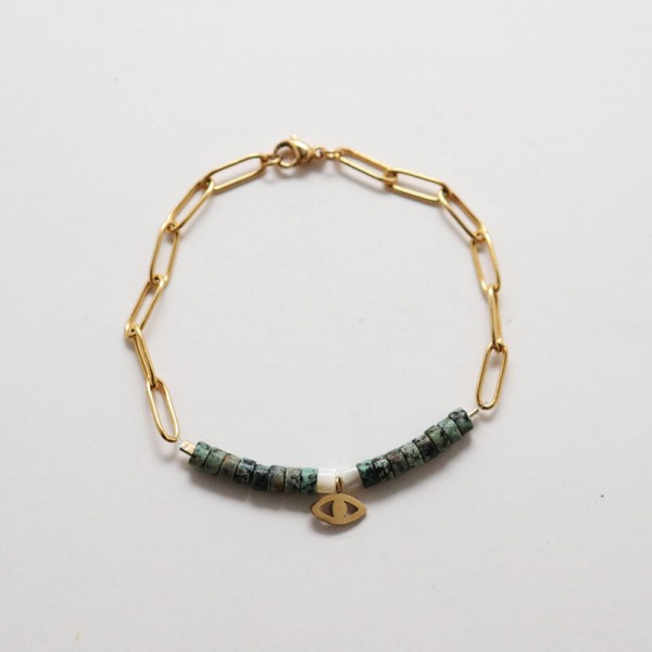 Bracelet chaîne et pierres fines Antalya - majabel